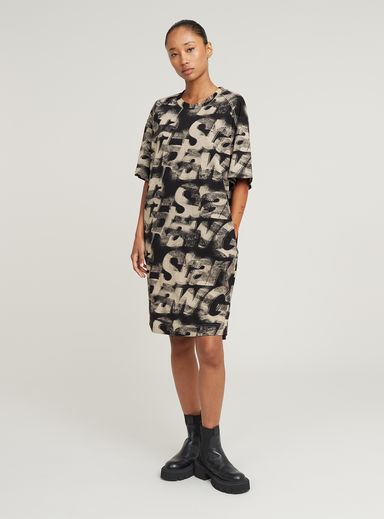 Sprayed Letters Loose Dress